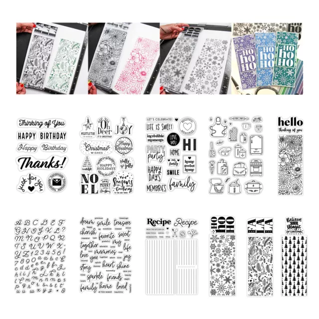 Christmas Background Word Clear Stamps Diy Scrapbooking Paper Embossing Crafts