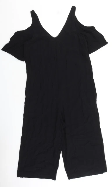 Tuta da donna nera Topshop viscosa taglia 6 L16 cerniera