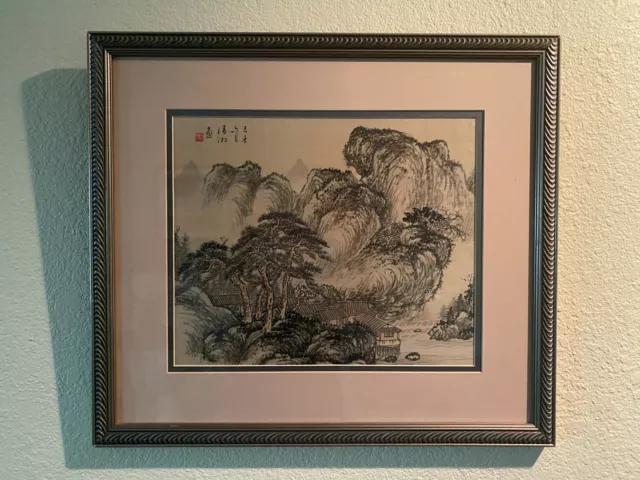 Vintage W. King Ambler Signed Original Chinese Painting on Silk