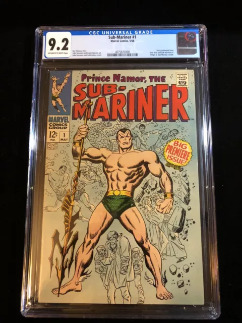 Sub-Mariner #1 CGC 9.2- OW/W pages -Origin Of Namor Retold MCU HOT KEY 1968