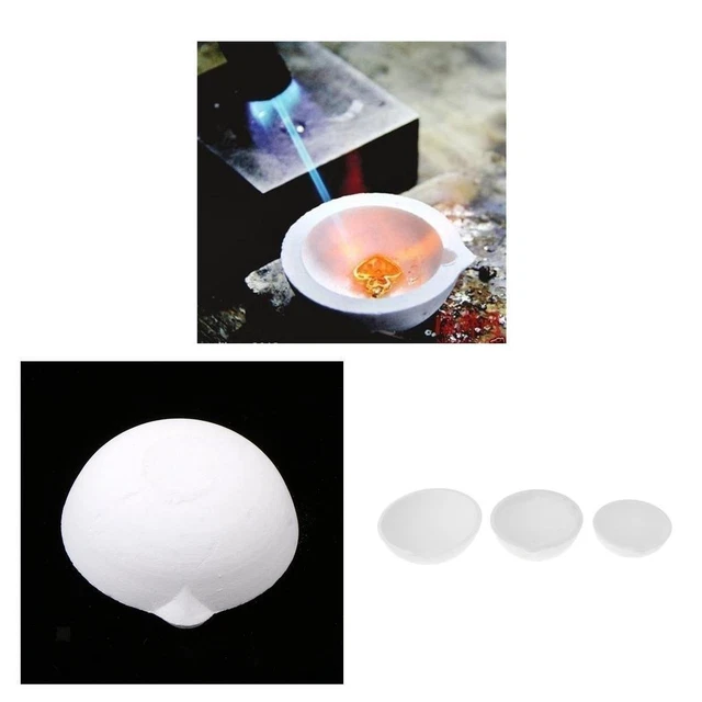 250/500/750G Quartz Silica Melt Crucible for Gold Silver Platinum Refining.
