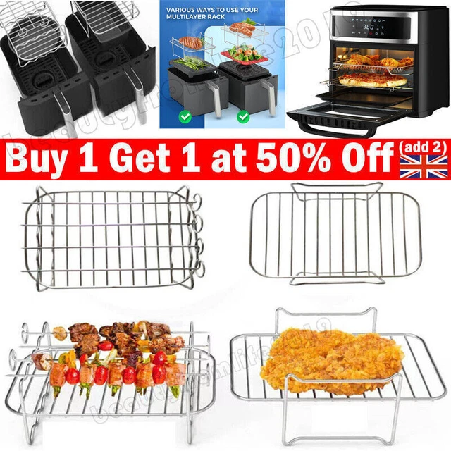 AIR FRYER RACKS Double Basket Stainless Steel Grill Sticks Accessories