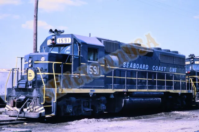 Vtg 1970 Train Slide 1591 SCL Seaboard Coast Line Railroad X3M020