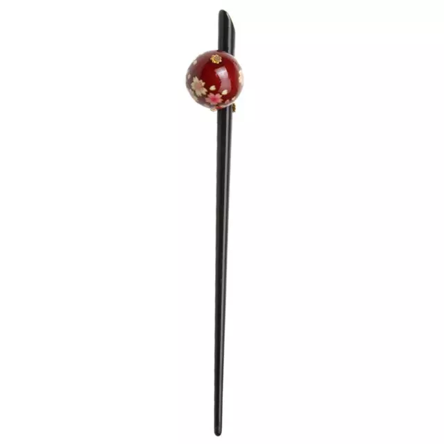 Hairpin Classic Hand Carved Vanilla Flower Ebony Wood Hair Pin