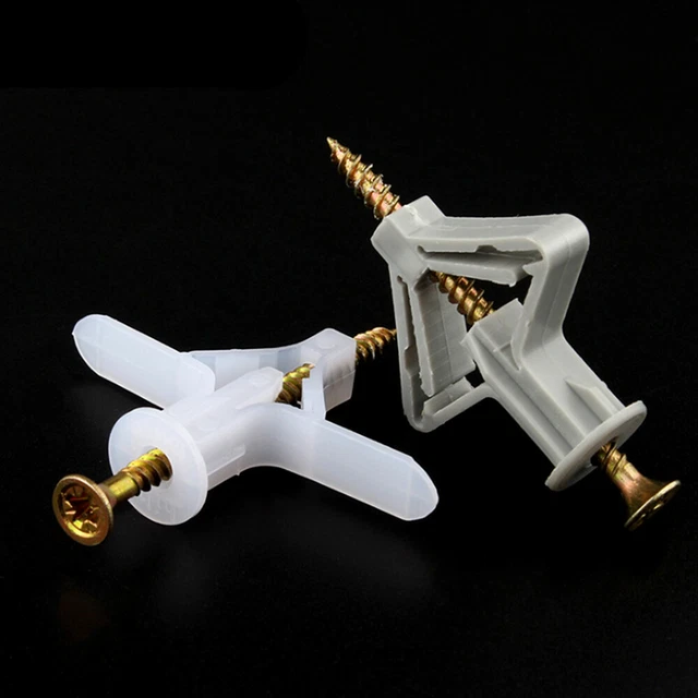 Bolt Pipe Toggle Wall Anchor Plastic Nylon Expansion Screw Anchor Set of 50