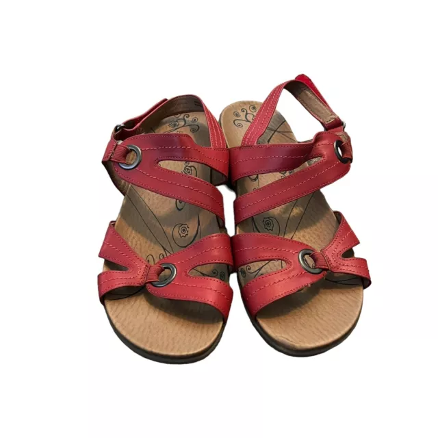 Bare Traps red vegan leather Jollity sandals adjustable SZ 11 2