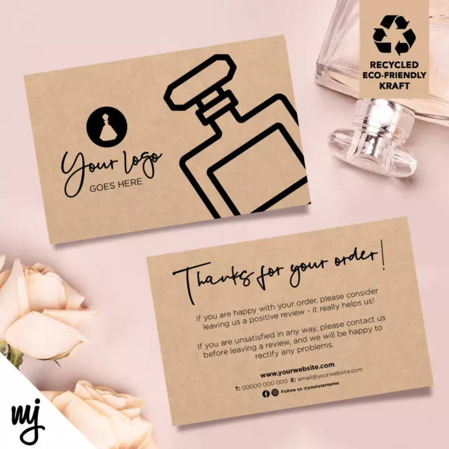 Kraft Thank You Cards Eco Recyclable | Perfume Fragrance Scent Spray Smellies 01