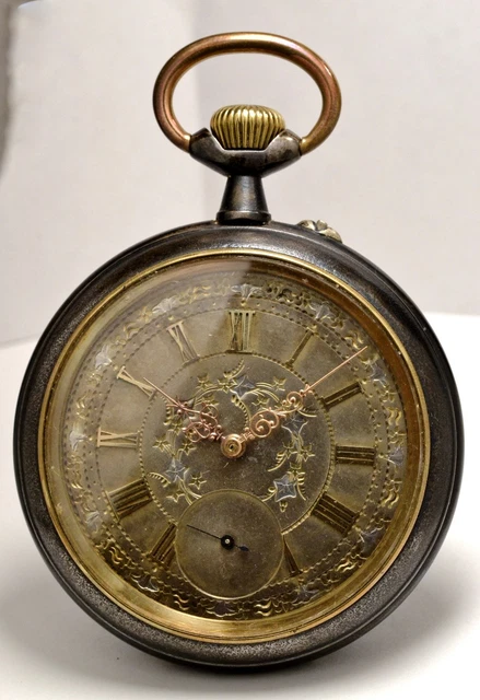 Montre à Gousset Régulateur Français En Laiton Vintage - 1880, Mécanique, Collection XIXe