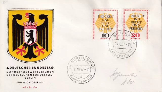 Briefmarken Berlin MiNr. 129 + 130 FDC First Day Cover 1955 Bundestag