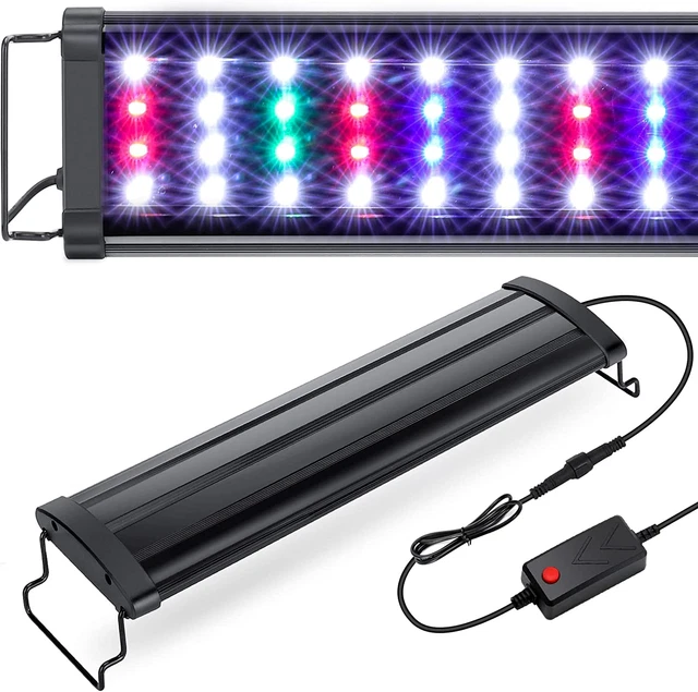 AQQA LED Aquarium Light Full Spectrum Fish Tank Light with Extendable Brackets 3