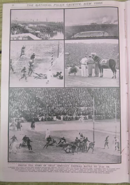2 best 1926 Police Gazette newspapers ARMY-NAVY FOOTBALL GAME w 5 photos & text