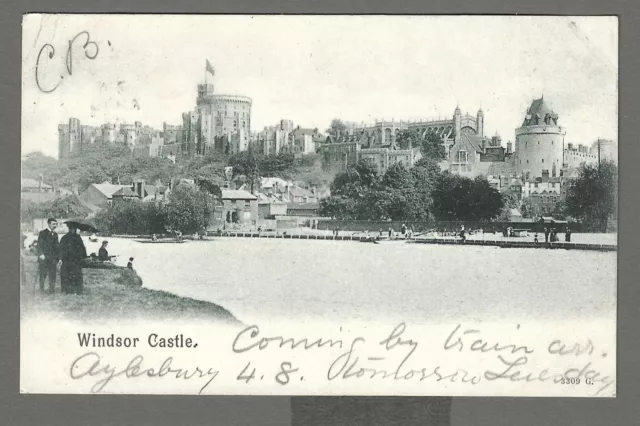 Vintage early postcard view of Windsor Castle. pmk Windsor 1903