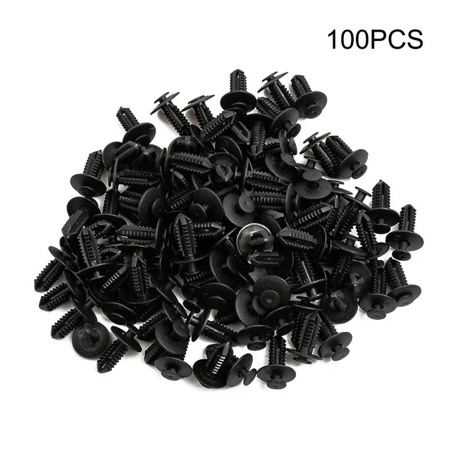Clip auto più recenti 100 pz rivetto pannello foro di fissaggio 8 mm accessori nero