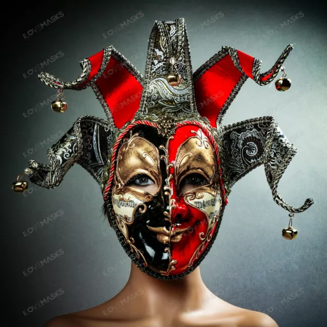 Venetian Jester Joker Smile Theater Acting Halloween Party Masquerade Face  Mask