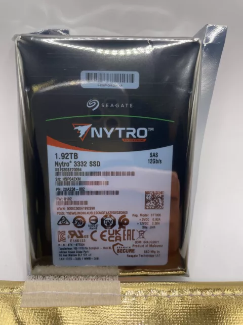 Seagate Nytro 3332 SAS SSD 12Gb/s 1.92TB Hard Drive XS1920SE70094