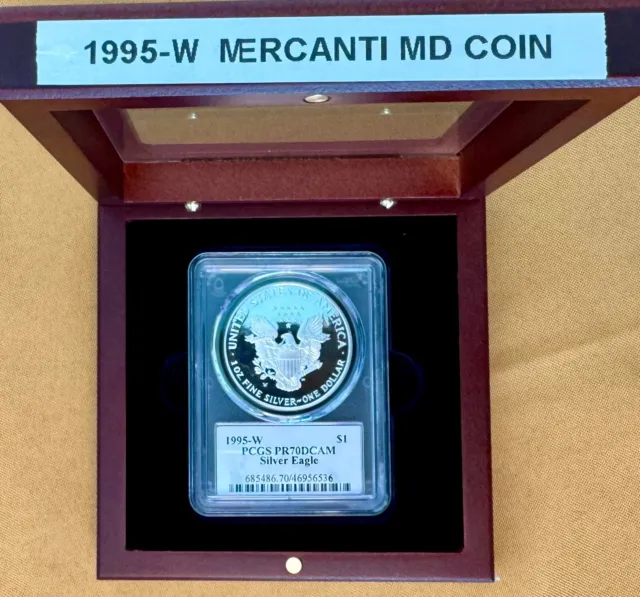 1995-W Silver Eagle PCGS PR 70 DCAM John Mercanti Signed