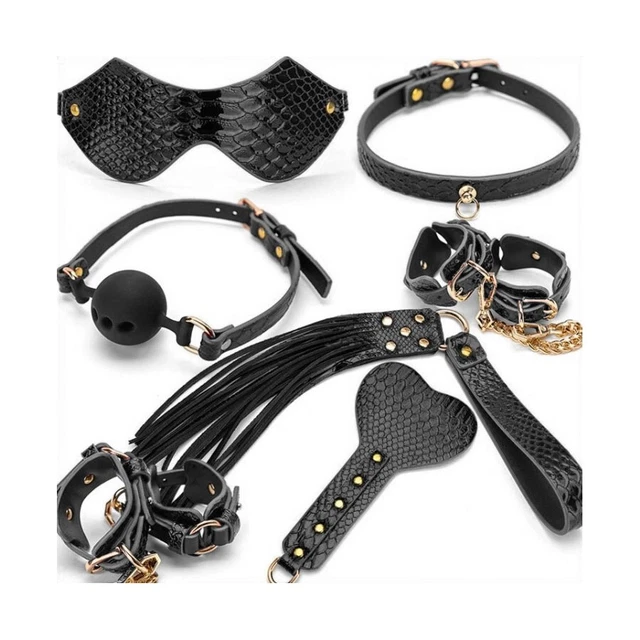 Coffret Fétiche BDSM - Collier Et Laisse Lighty Noir - SM - Neuf