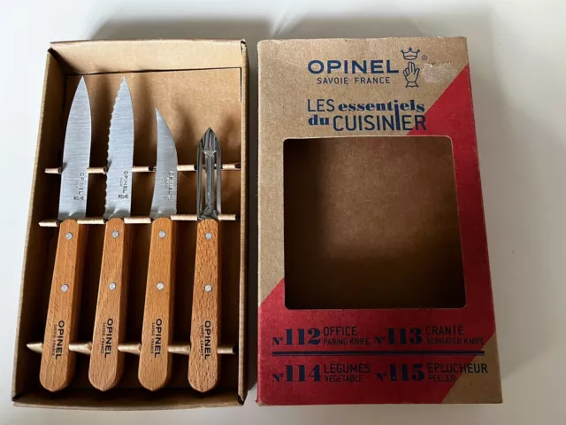 Lot de couteaux Opinel lame inox "LES ESSENTIELS DU CUISINIER"