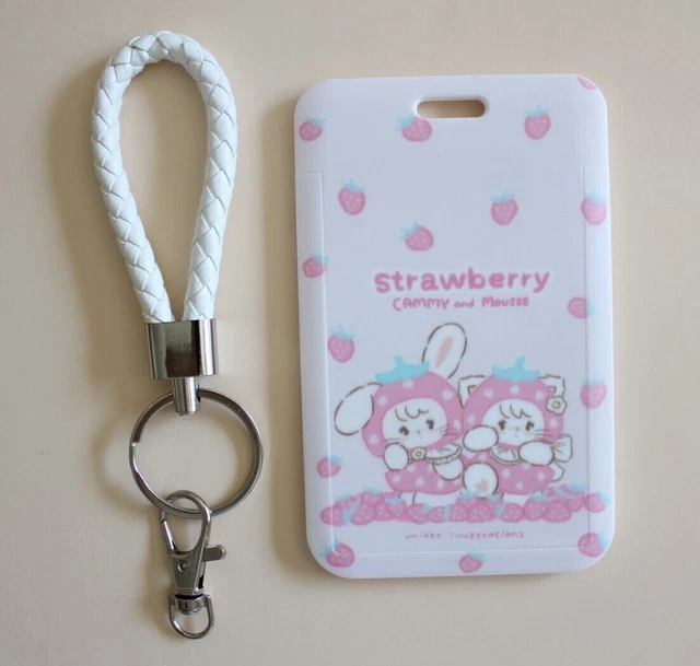 Mikko Illustrations Strawberry Cammy & Mousse Cute Kawaii ID/Card Holder NEW