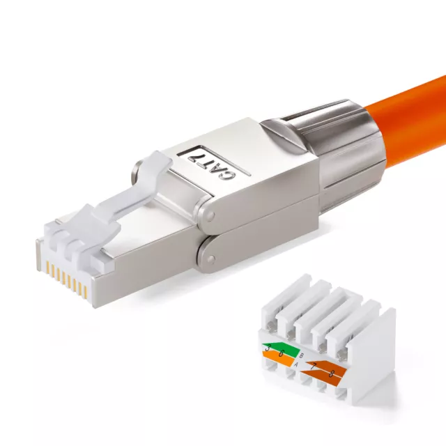 CAT7 Netzwerkstecker RJ45 Netzwerk Stecker werkzeuglos Verlegekabel AWG23 LAN