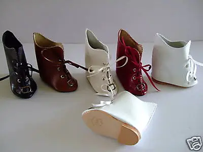 Bottines en CUIR Taille 9 (7cm) pour POUPEE ANCIENNE- DOLL SHOES - Chaussures