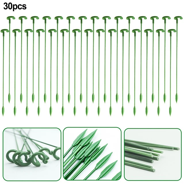 30 Bastoncini Supporto Piante - Paletti Giardinaggio 30cm Verdi, Per Fiori, Piselli E Orto - Foto 12