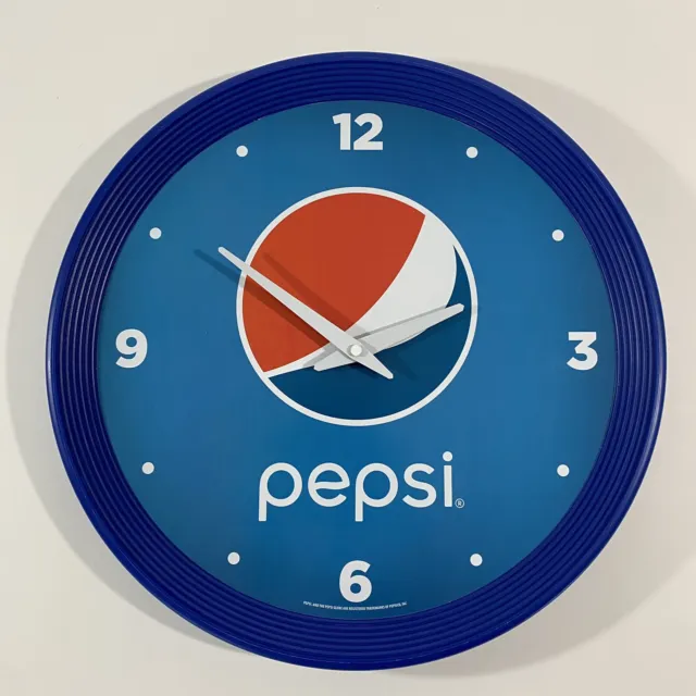 Pepsi Wall Clock 15” Cola Restaurant Advertising, Vintage Soda Pop Decor  Tested