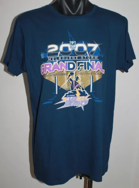 NRL Melbourne Storm Rugby League 2007 Grand Final 10 Years T-Shirt Size Medium