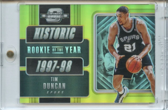 2018-19 Panini Contenders Optic Tim Duncan Historic Rookie Of The Year Gold  /10