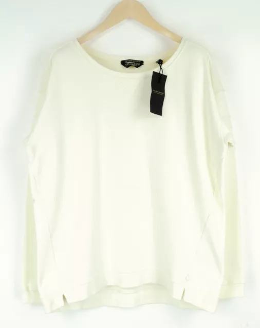 Maison Scotch XL Mujer Sudadera Blancuzco Mezcla de Algodón Manga Larga Pullover