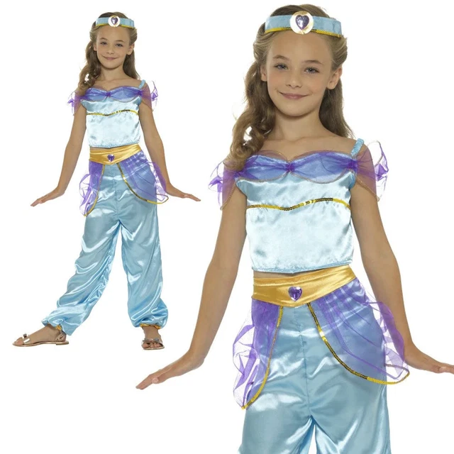 RAGAZZE PRINCIPESSA ARABA Costume Jasmine ALADDIN Genio Danzatrice Del ragazze-principessa-araba-costume-jasmine-aladdin-genio-danzatrice-del