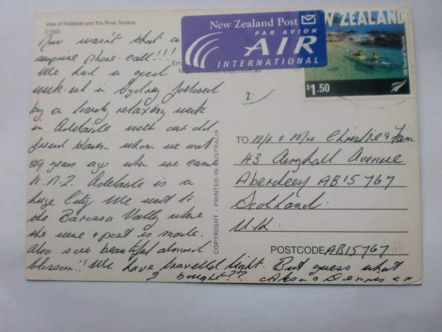 Adelaide River Torrens South Australia Vintage 1970's Postcard 2