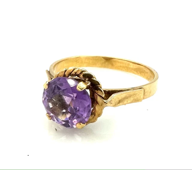 Bague En Or 18 Carats Sertie D'Améthystes - Style Éternité - Taille 54 - Occasion