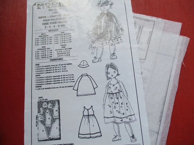 Patron De Couture Vintage Juillet 1978 - Chemisette Et Bermuda Jean Pour Poupée, Marque Modes Et Travaux