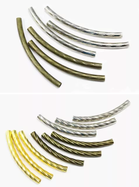 Röhrchen Messing Metallröhrchen Röhre gebogen Perlen Tube Zwischenperlen, S13