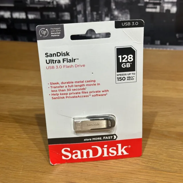 SanDisk Ultra Flair 128GB USB 3.0 Flash Drive Memory Stick Pen 150MB/s Original