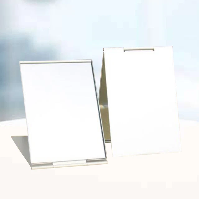 2 piezas Espejo de maquillaje de campamento regalo de cumpleaños para mujeres Espejo de bolsillo plegable
