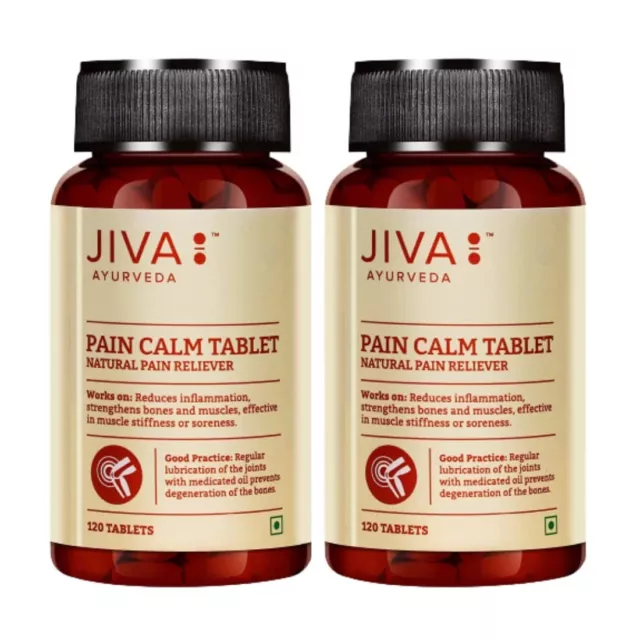 Jiva Dolor Calm Tableta - Natural Dolor Alivio - 120 Tableta (Pack De 2)