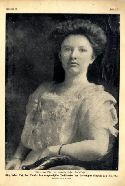 Miß Helen Taft Tochter des neuen US-Präsidenten XXL-Bild von 1908