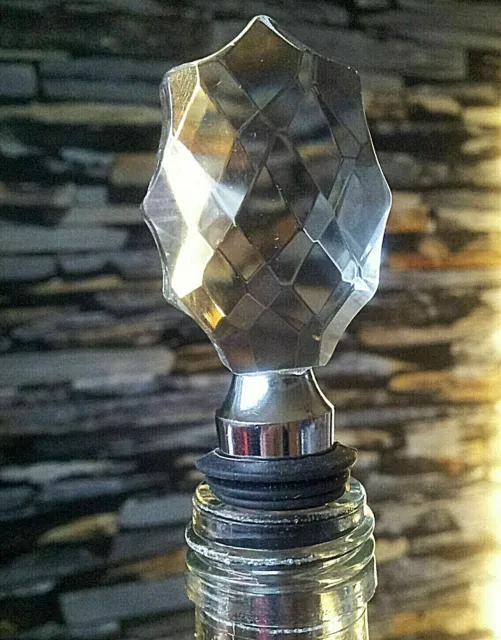 Edler Kristall Glaskorken Korken Prisma Glas Metall Flaschenverschluss Klar