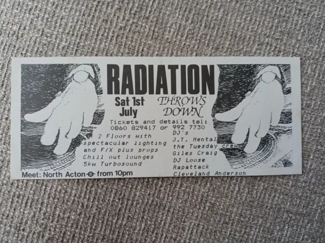 Acid House Rave Flyers 1989 Radiation Flyer
