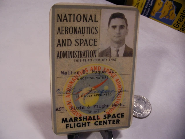 NASA Marshall Spaceflight Center MSC Employee Identification ID Card Badge 1962