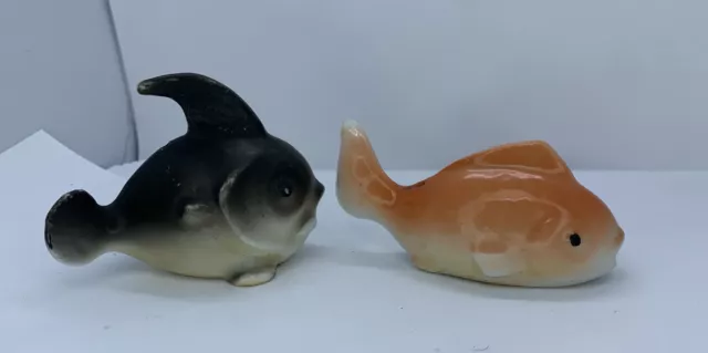 2 Vintage Made In  Japan Fish Porcelain Figurines