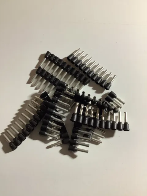 100 Stück Aderendhülsen 1,5mm² Kabelhülsen Endhülsen Schwarz, Länge 8mm