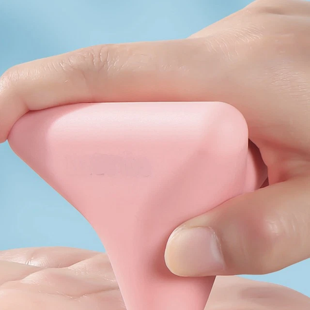 (Pink) Neck Plantar Massage Tool Silicone Lightweight Four Corner