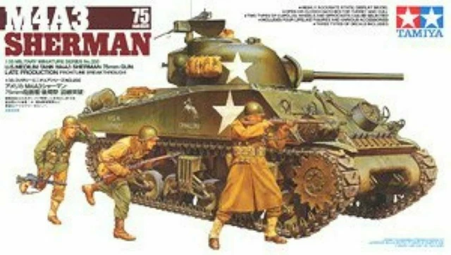 Maquette de kit de pistolet M4A3 Sherman 75mm US Tank 1/35 par Tamiya