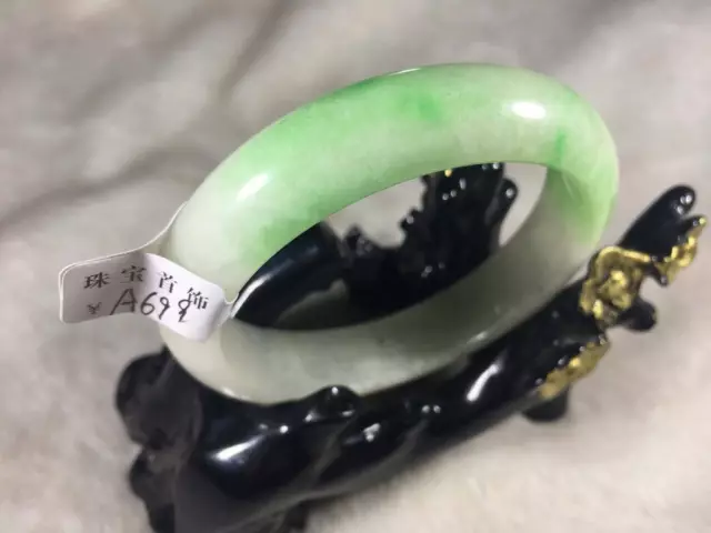 10% OFF- 56/57/58mm Certified Natural Jadeite Emerald A Jade Carved Bangle A699