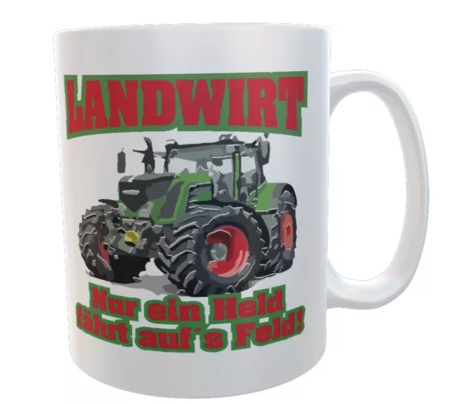 Landwirt Nur ein Held fährt auf´s Feld Traktor Tasse Kaffeetasse MUG Becher