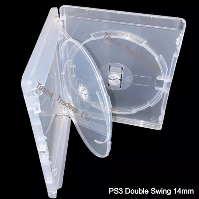 1 x PlayStation 3 PS3 Double Swing 14mm Video Game Replacement Case 2 Discs HQ