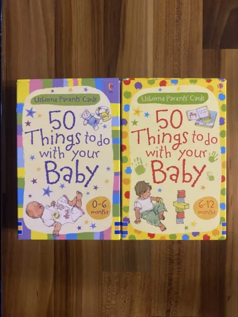 Tarjetas De Padres Usborne 50 Cosas Que Hacer Con Tu Bebé 0-6 Y 6-12 Meses